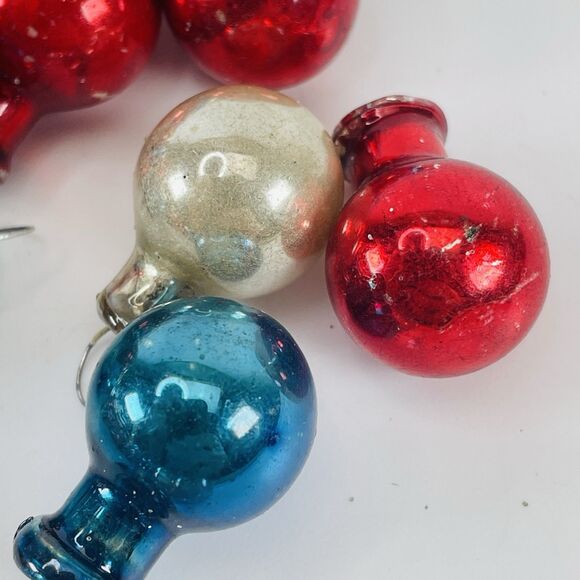 110 Vintage Mercury Glass Feather Tree Mini Christmas Ornament Balls  1/2"-7/8" - Picture 8 of 12